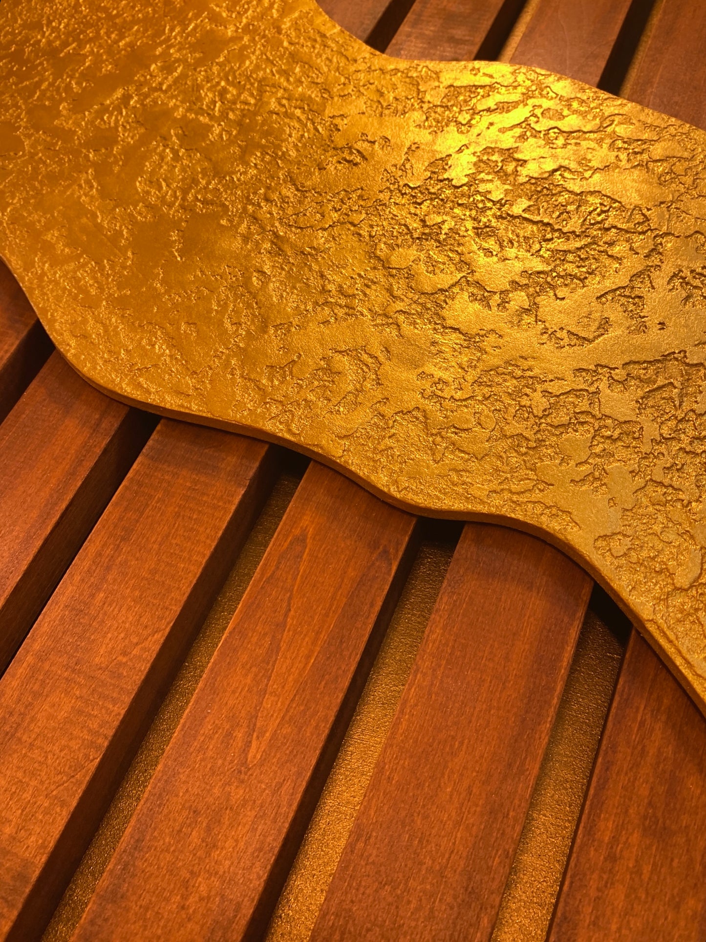 Riviera – Wood Wall Panel with Gold Relief – Walnut