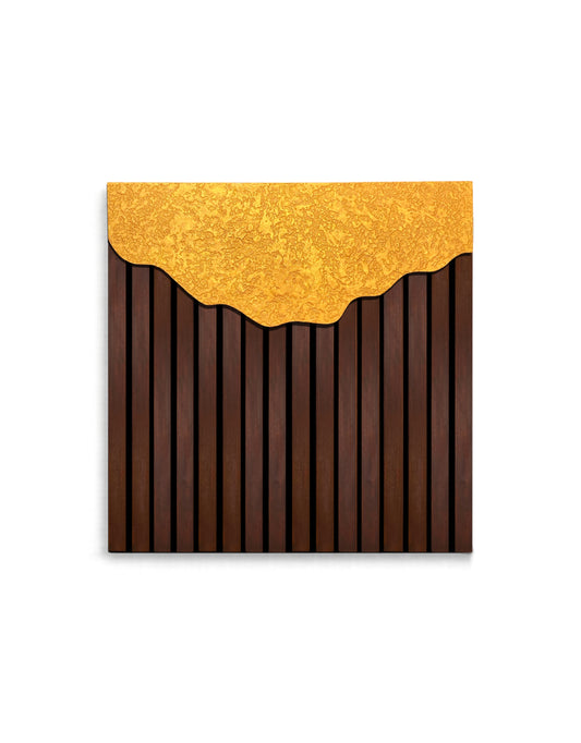 Ashore – Wood Wall Panel with Gold Relief – Wenge