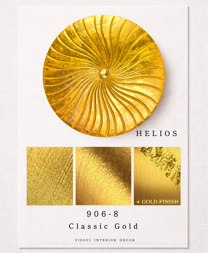Helios - Textured 3D Wall Art Panel - Classic Gold with Gold Leaf