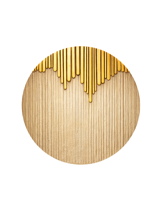 Cascade – Textured 3D Wall Art Panel – Beige & Gold