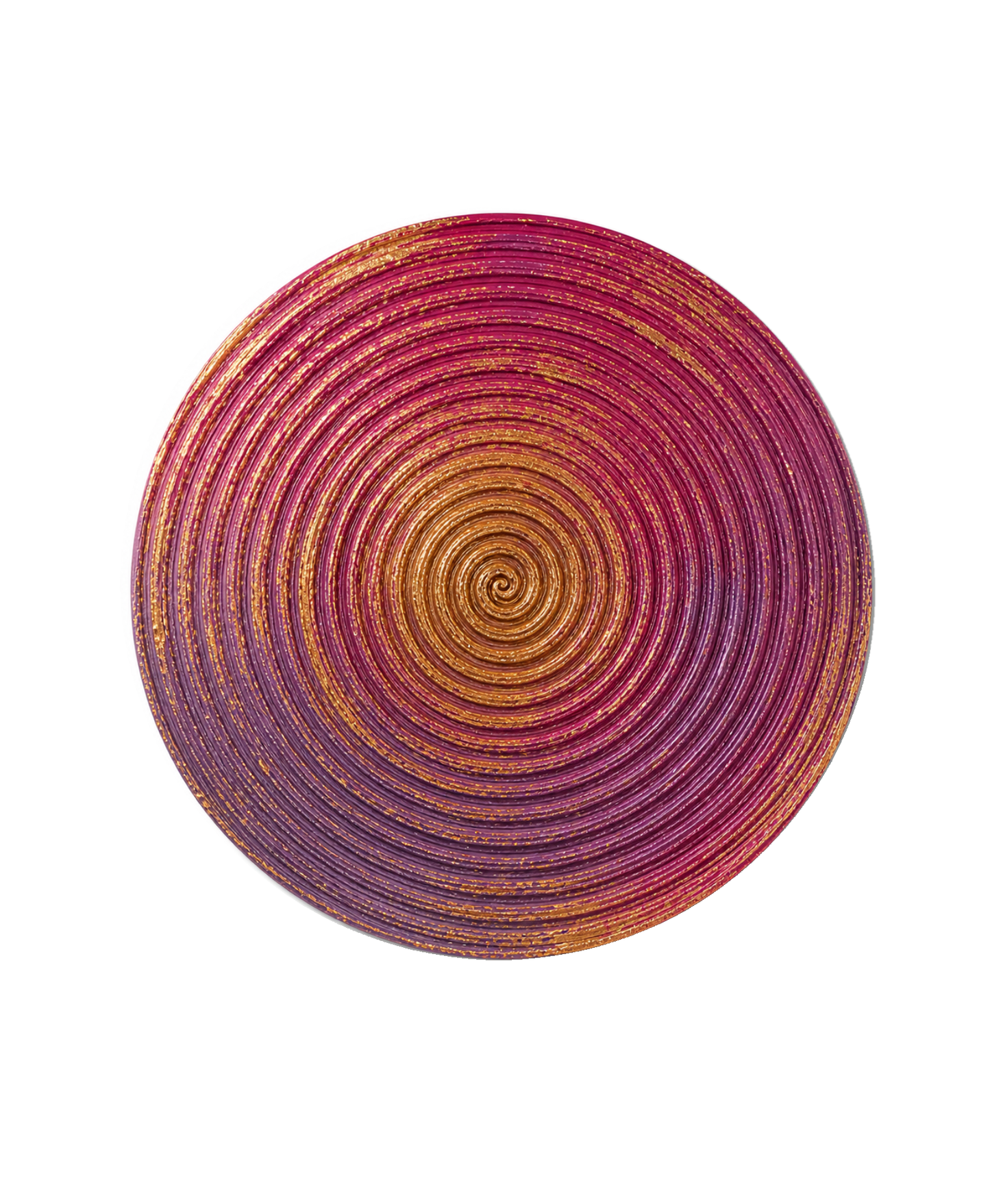 Textured 3D Wall Art Panel – Spiral – Intense Rose &  Prime Lilac with Gold Leaf