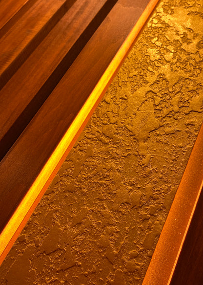 Avenue – Wood Wall Panel with Gold Relief – Walnut