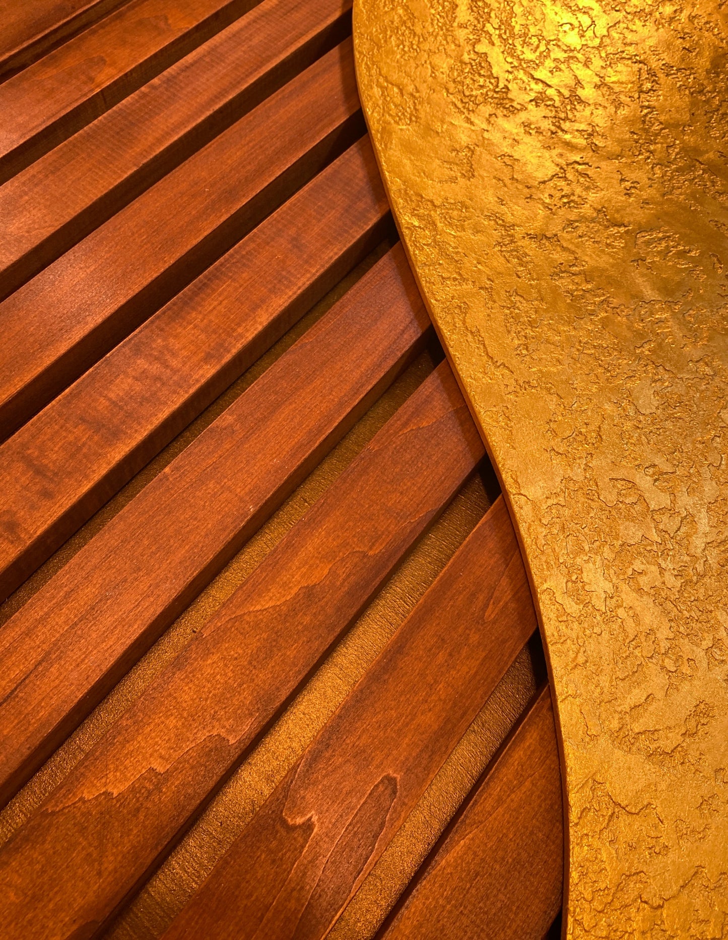 Infinity – Wood Wall Panel with Gold Relief – Walnut