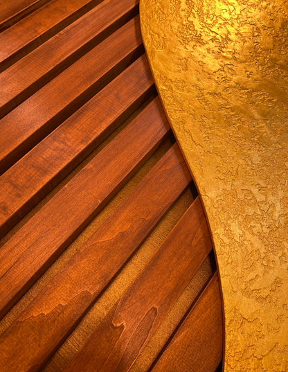 Infinity – Wood Wall Panel with Gold Relief – Walnut