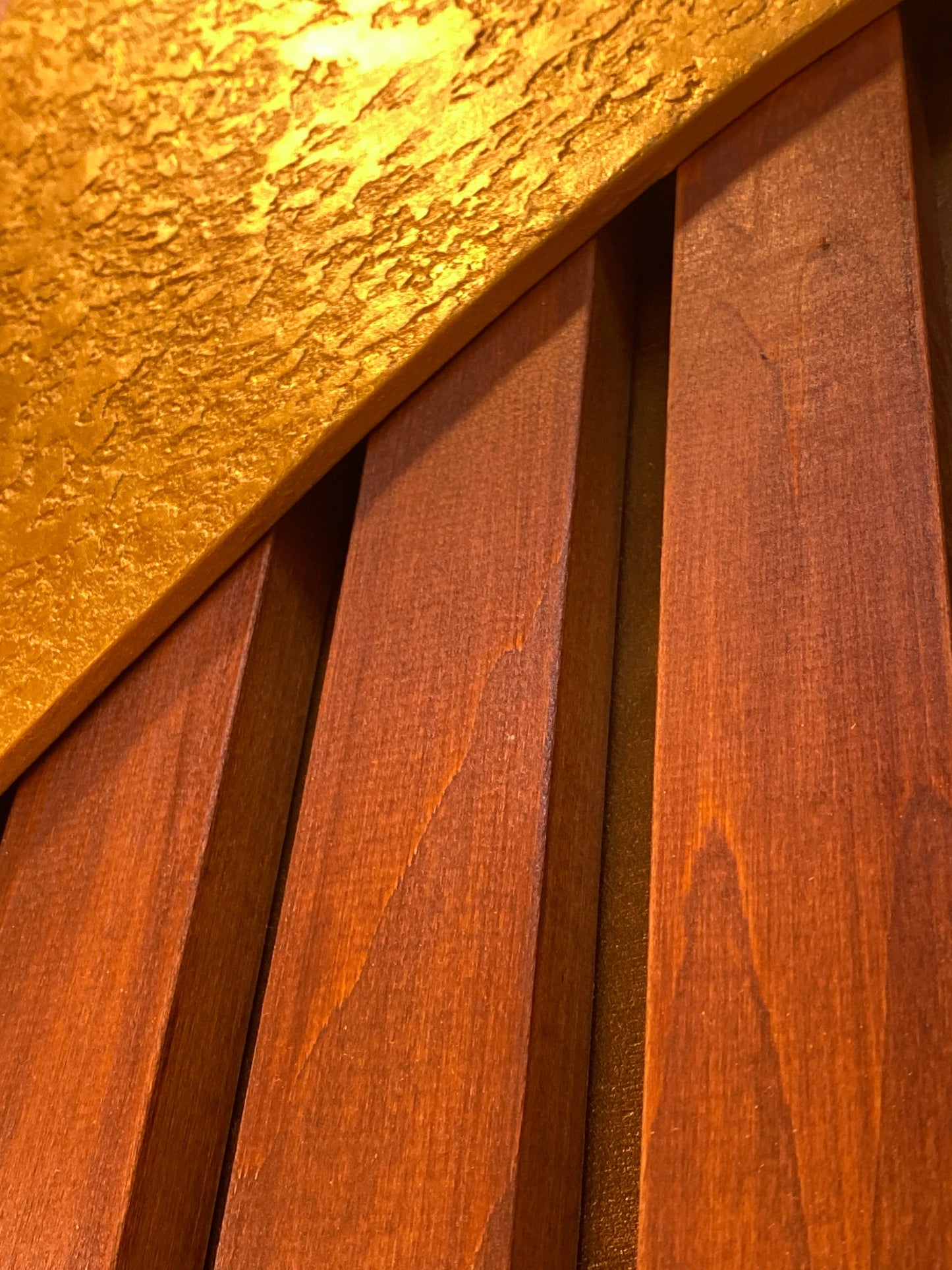 Sanset  – Wood Wall Panel with Gold Relief – Walnut
