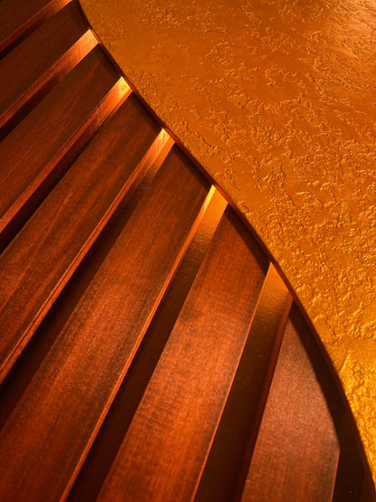 Infinity – Wood Wall Panel with Gold Relief – Mahogany