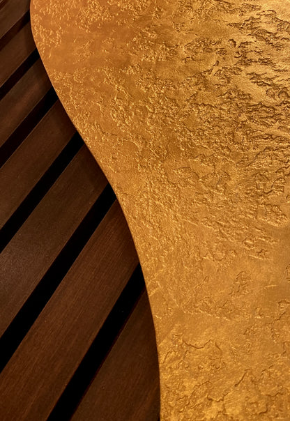 Infinity – Wood Wall Panel with Gold Relief – Wenge