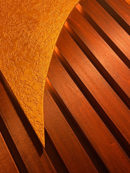Sanset – Wood Wall Panel with Gold Relief – Mahogany