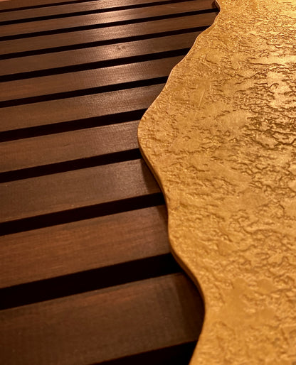 Riviera – Wood Wall Panel with Gold Relief – Wenge