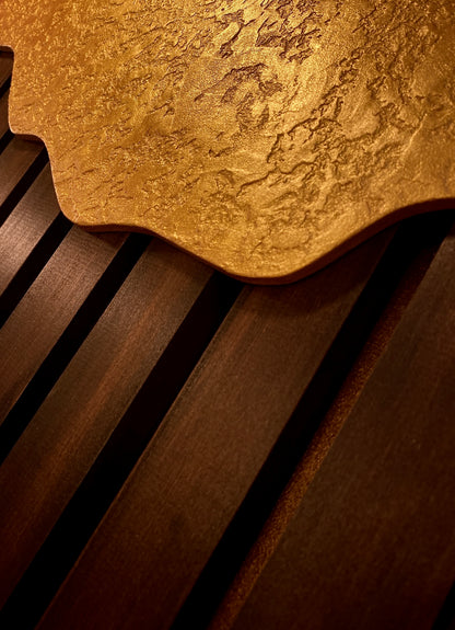 Ashore – Wood Wall Panel with Gold Relief – Wenge
