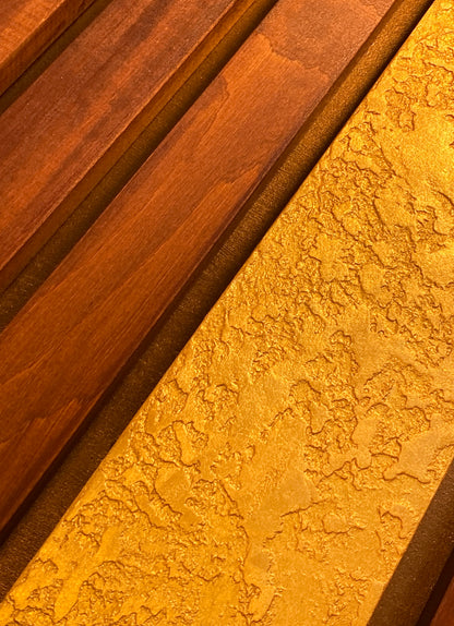 Avenue – Wood Wall Panel with Gold Relief – Walnut