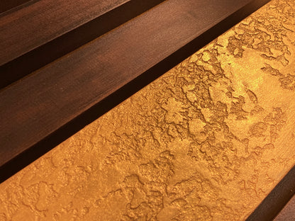 Avenue – Wood Wall Panel with Gold Relief – Wenge
