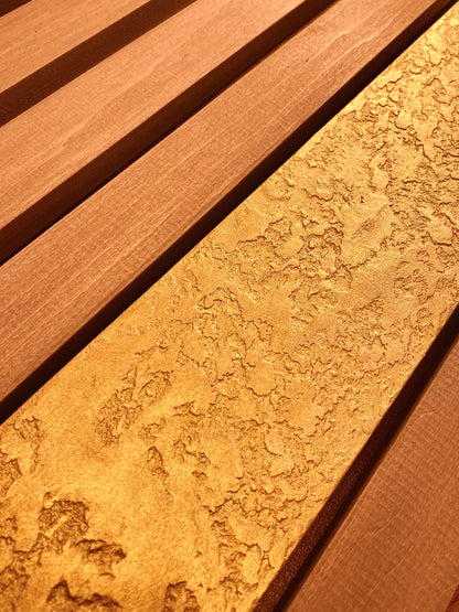 Avenue – Wood Wall Panel with Gold Relief – Natural