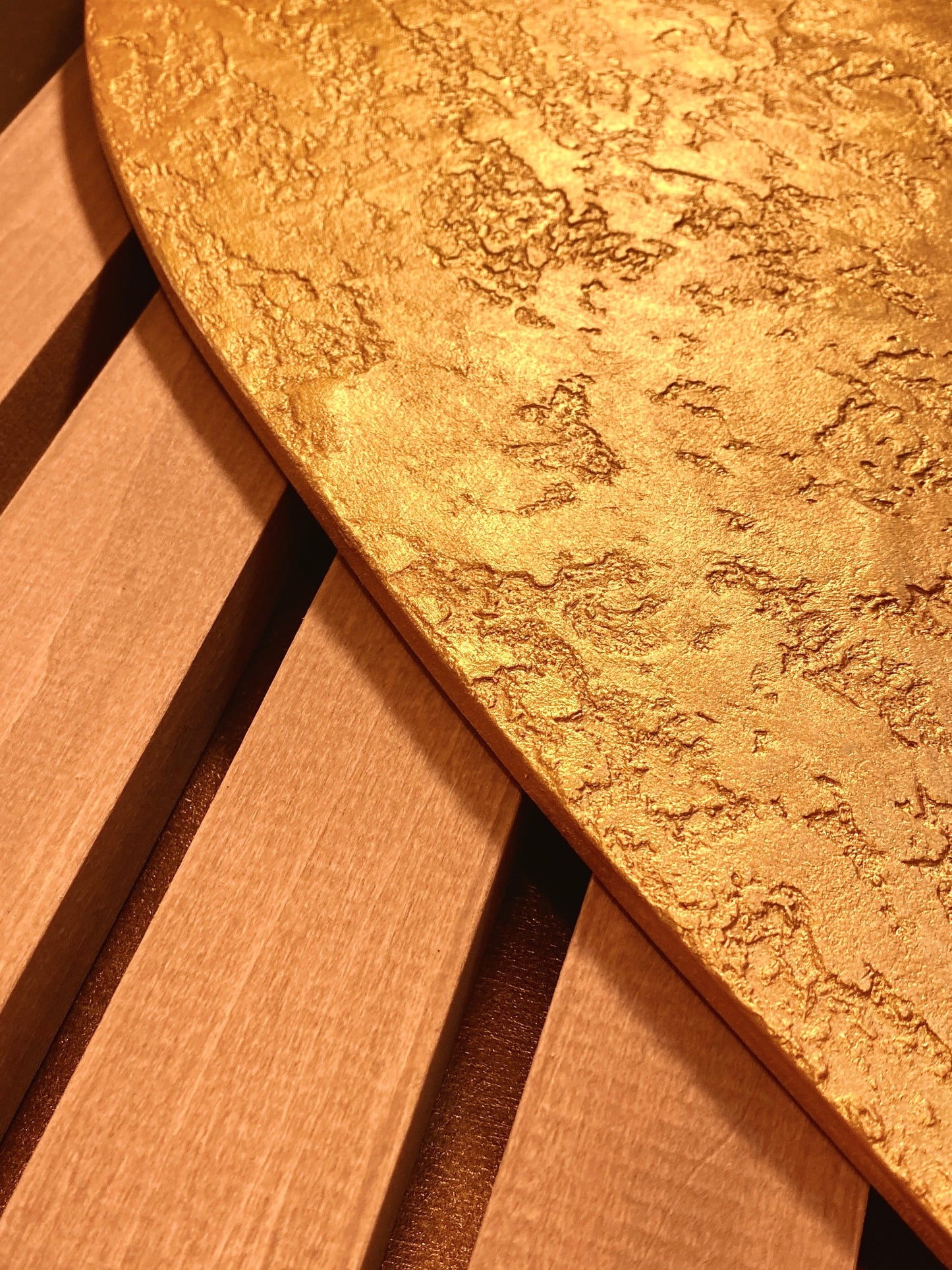 Infinity– Wood Wall Panel with Gold Relief – Natural