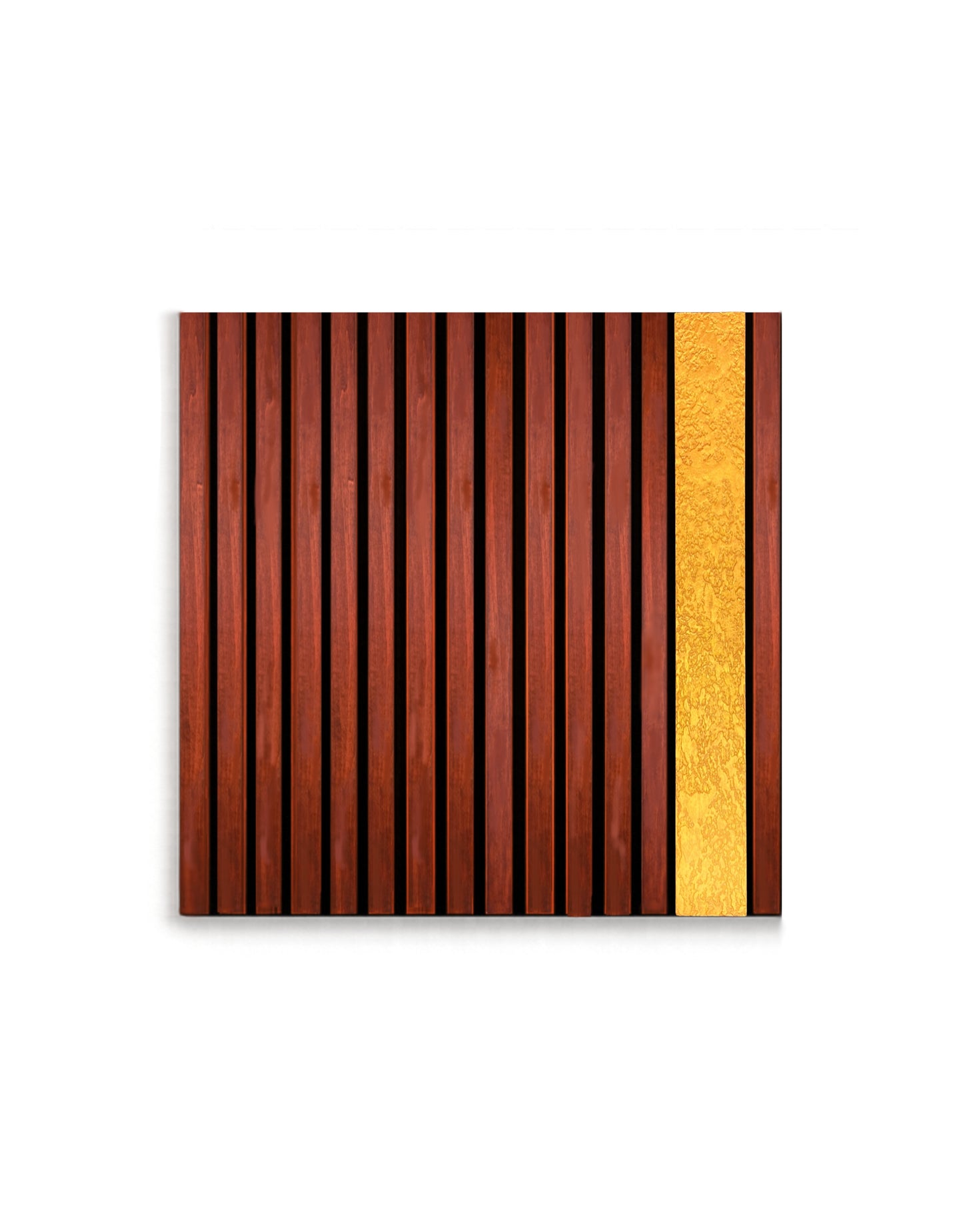 Avenue – Wood Wall Panel with Gold Relief – Mahogany