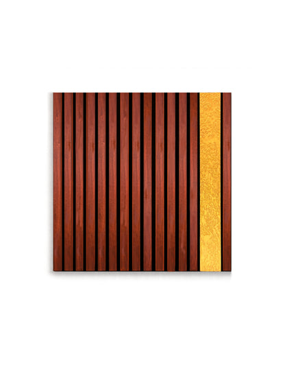 Avenue – Wood Wall Panel with Gold Relief – Mahogany