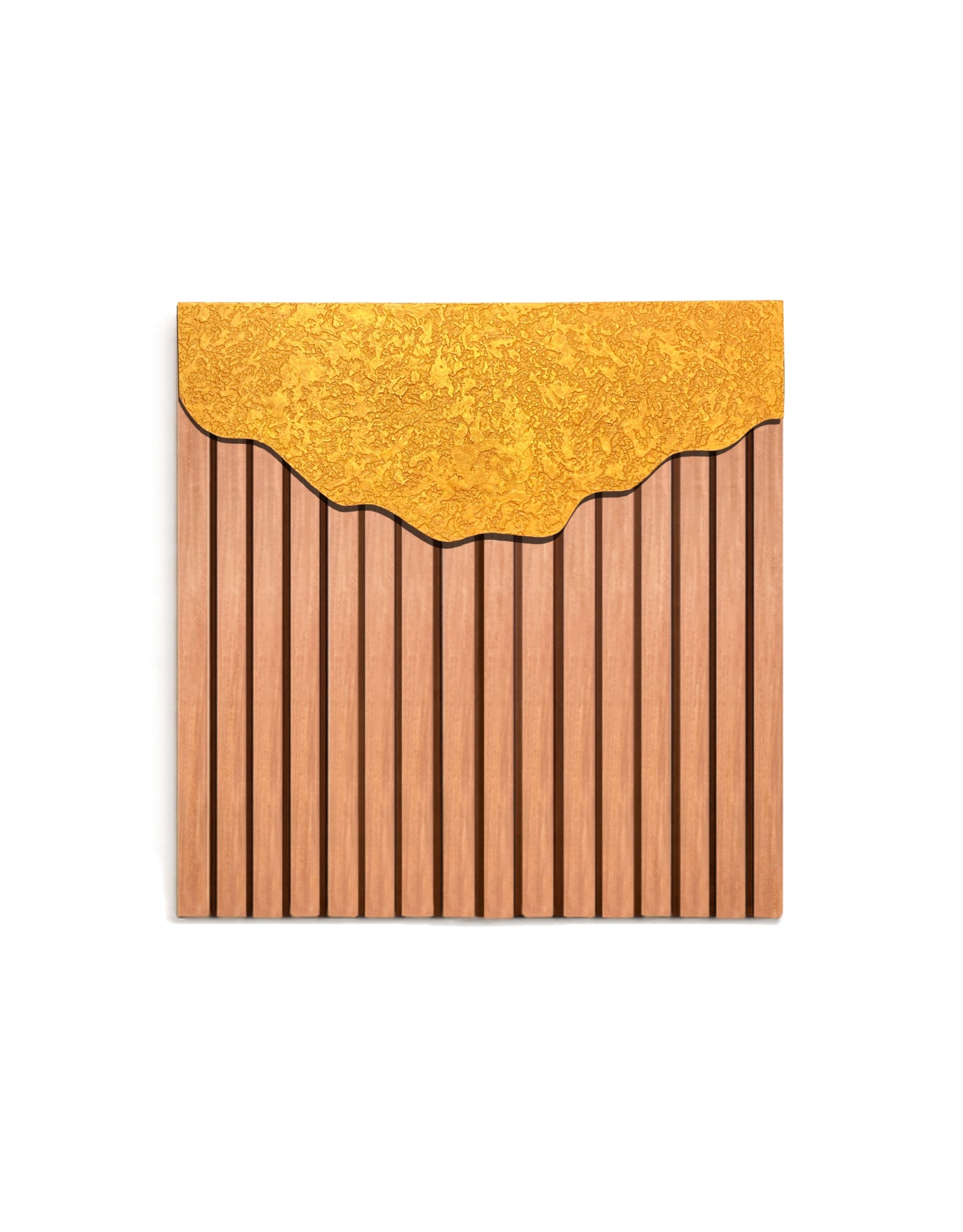 Ashore – Wood Wall Panel with Gold Relief – Natural