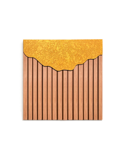 Ashore – Wood Wall Panel with Gold Relief – Natural
