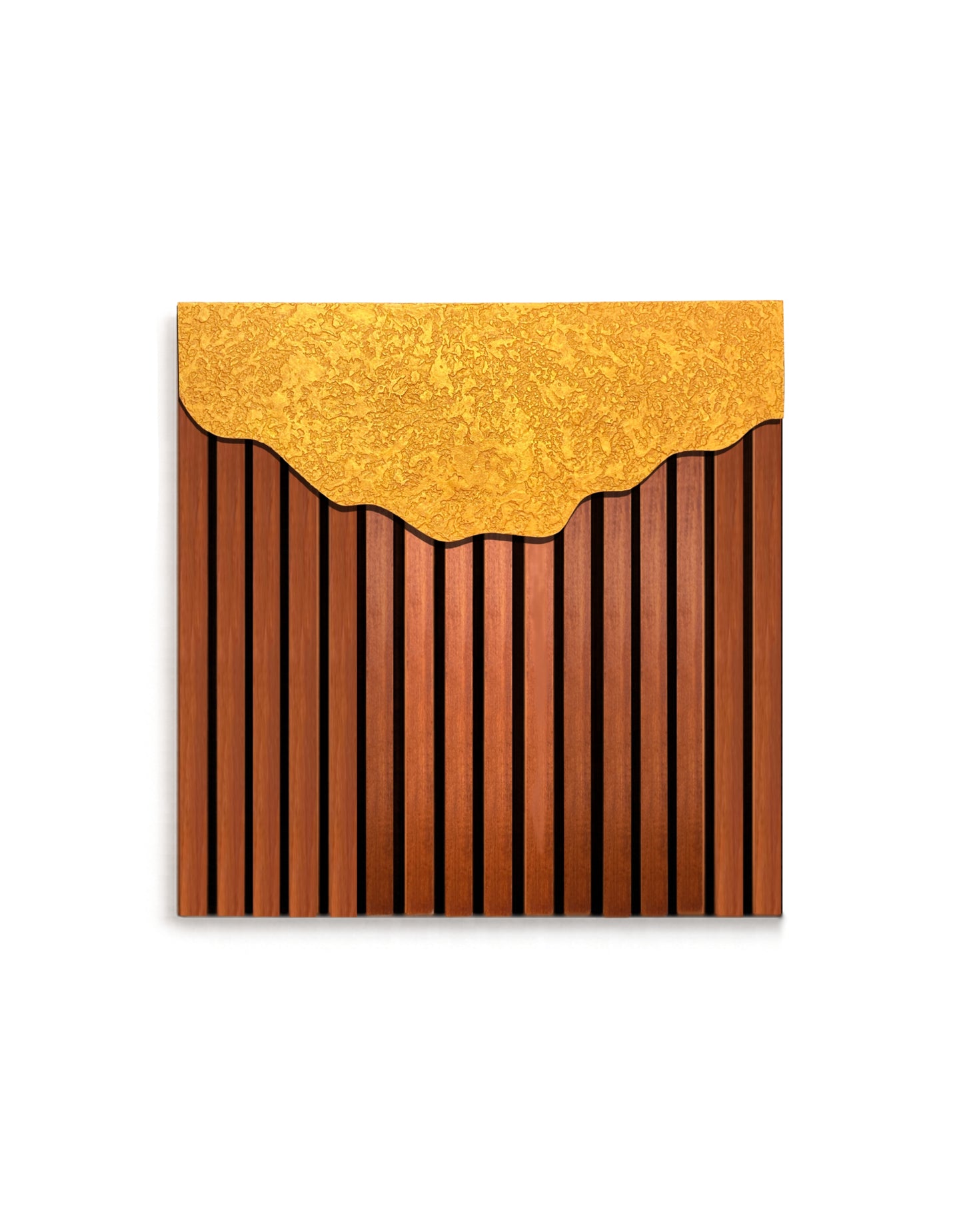 Ashore – Wood Wall Panel with Gold Relief – Walnut
