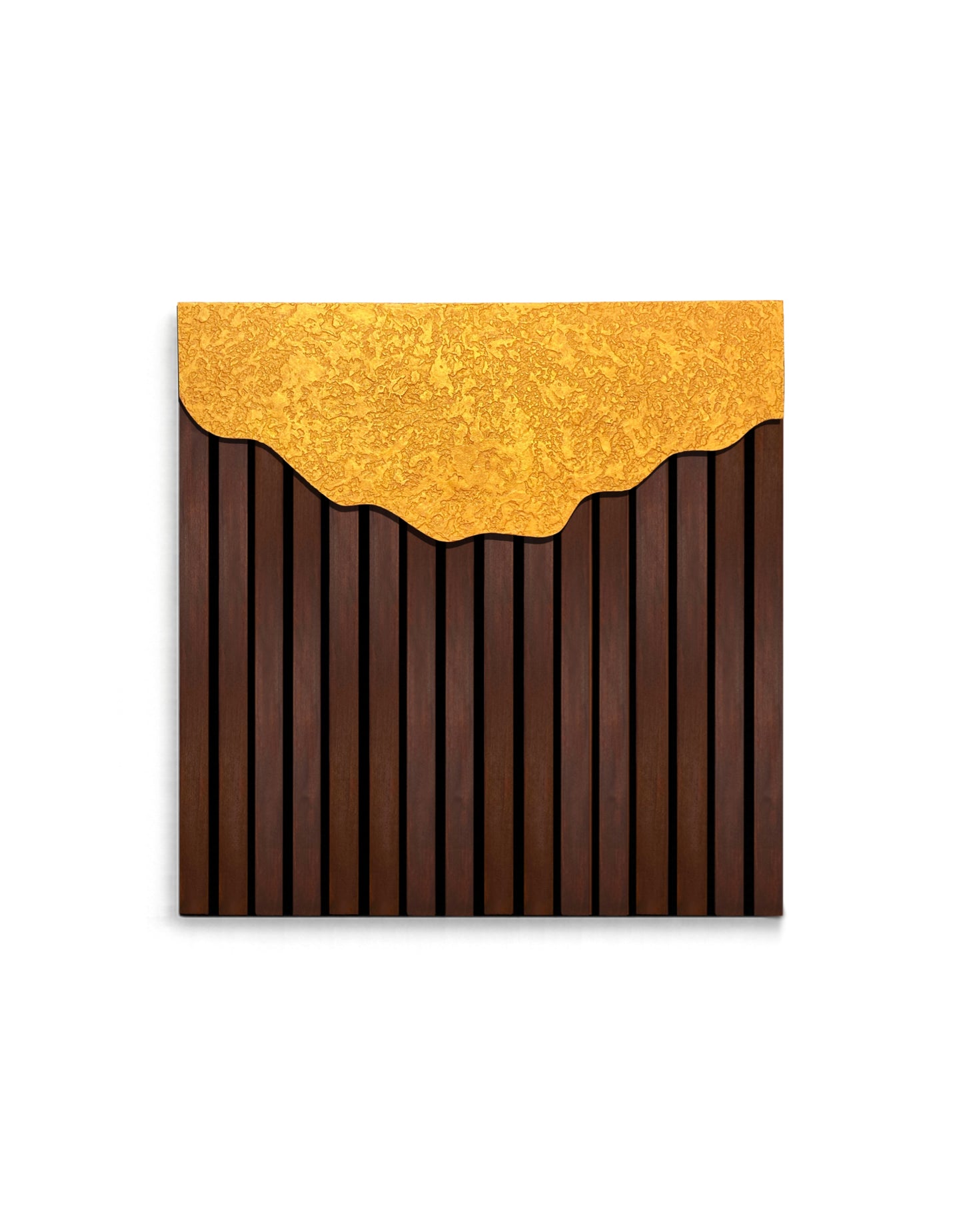 Ashore – Wood Wall Panel with Gold Relief – Wenge