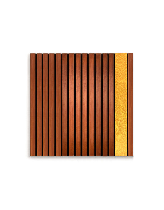 Avenue – Wood Wall Panel with Gold Relief – Walnut