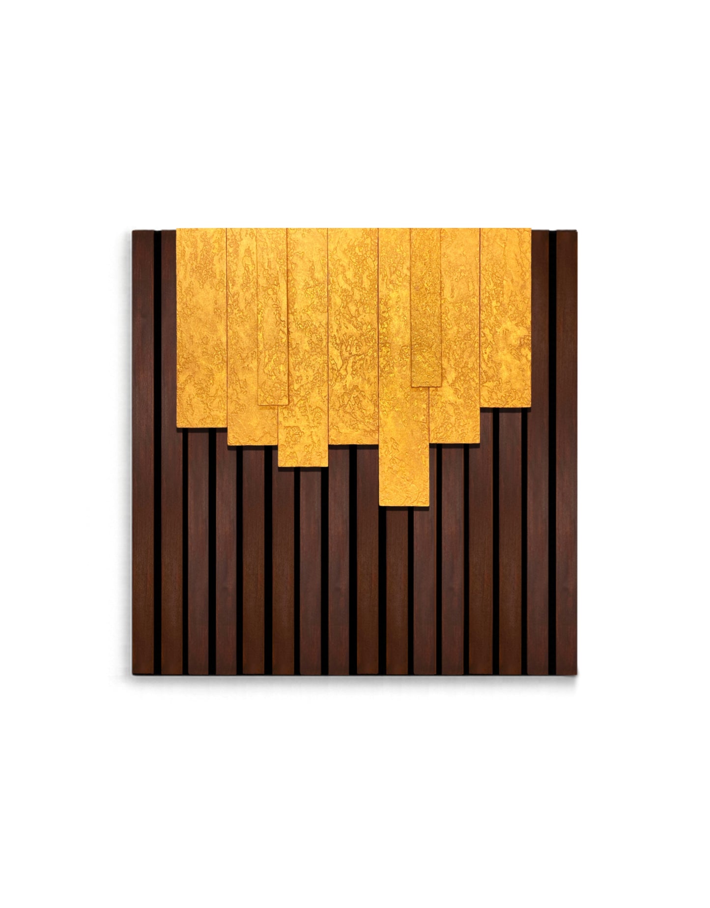 Cascade – Wood Wall Panel with Gold Relief – Wenge