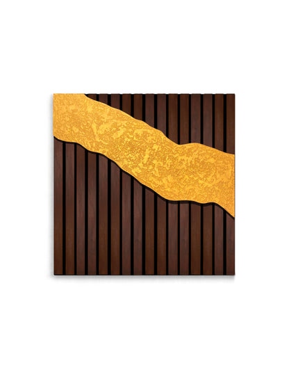 Riviera – Wood Wall Panel with Gold Relief – Wenge