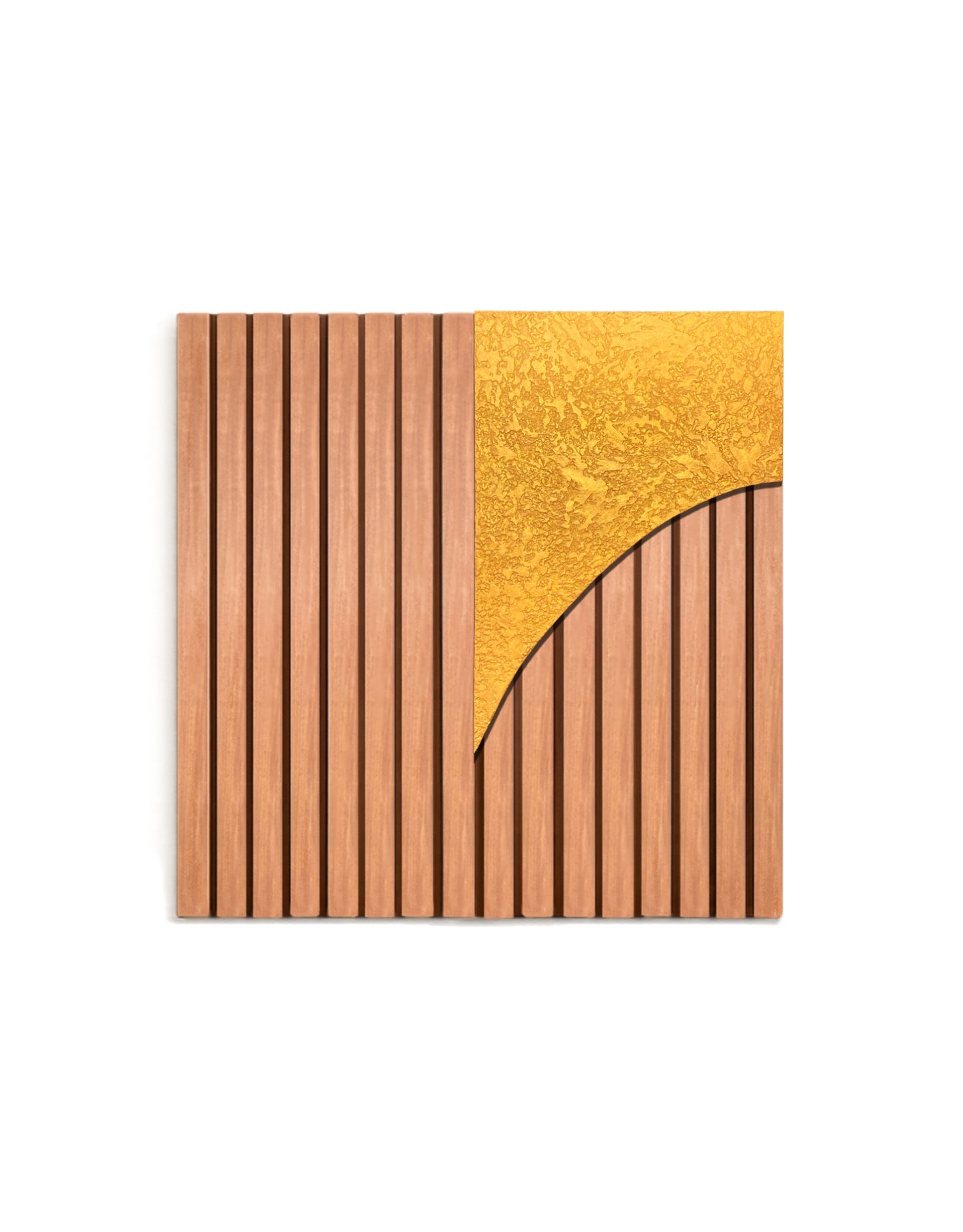 Sanset – Wood Wall Panel with Gold Relief – Natural