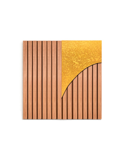Sanset – Wood Wall Panel with Gold Relief – Natural