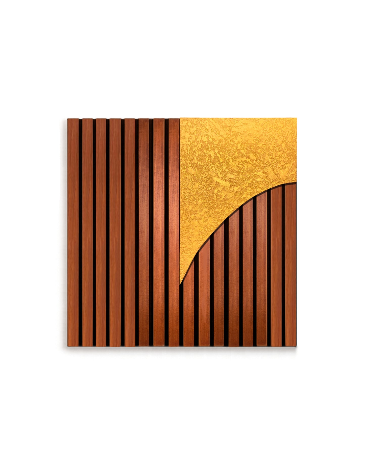 Sanset  – Wood Wall Panel with Gold Relief – Walnut