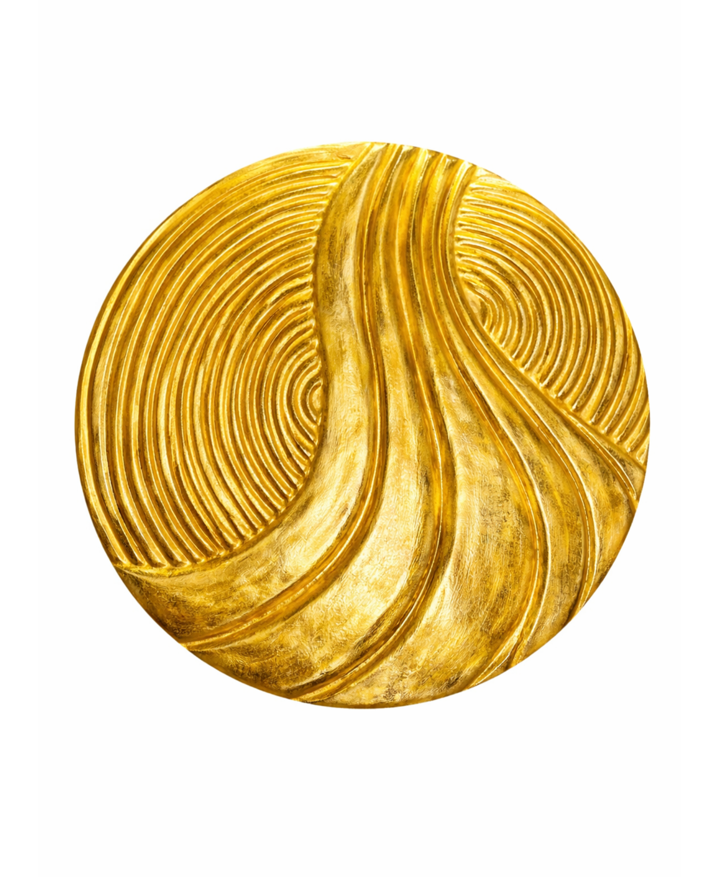 Flow - Textured 3D Wall Art Panel - Classic Gold with Gold Leaf
