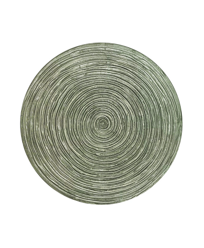 Round textured 3D spiral wall panel in gold sage pearl finish