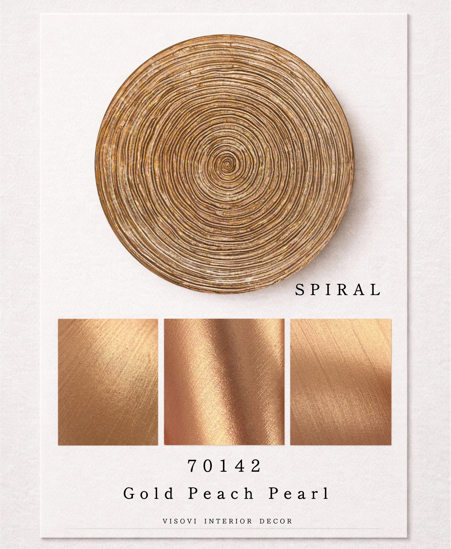 Decorative peach and gold spiral wall decor panel for interiors, hotels and commercial spaces