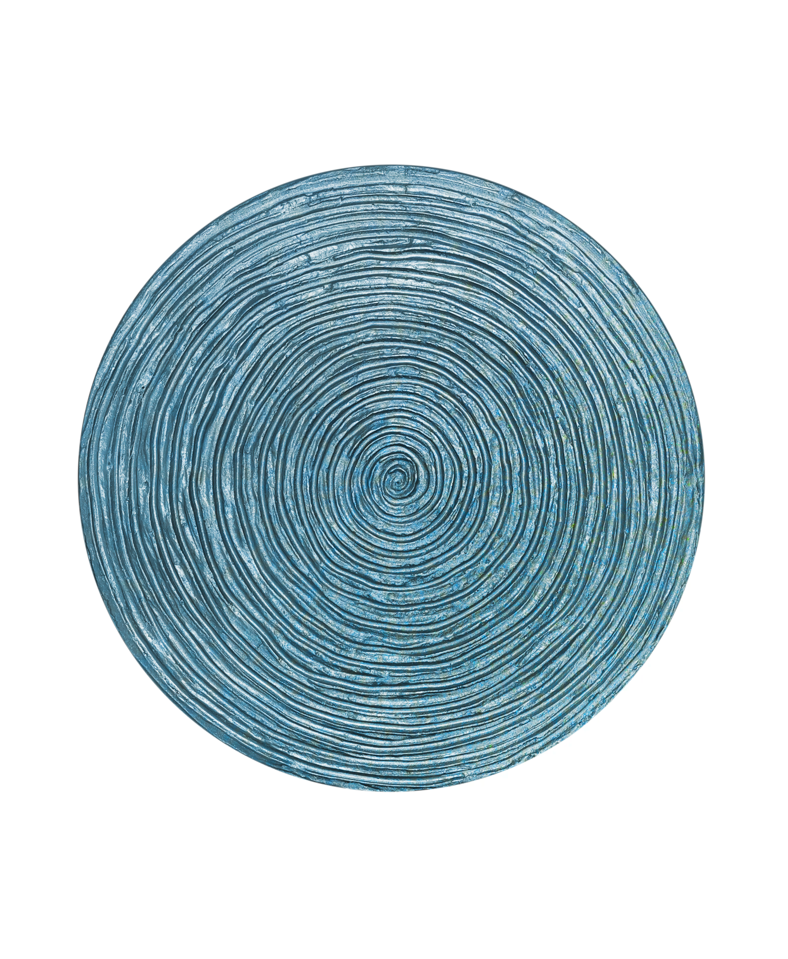 Round textured 3D spiral wall panel in gold blue sheen finish