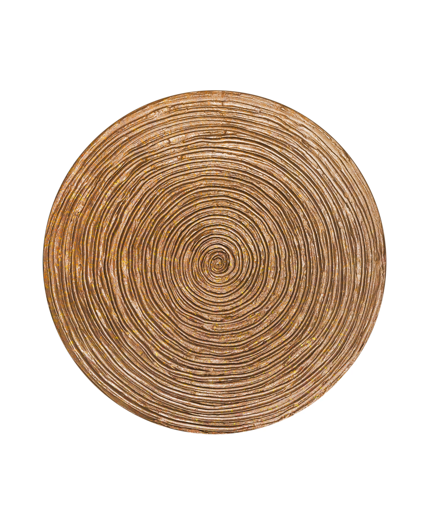 Round textured 3D spiral wall panel in gold peach pearl finish