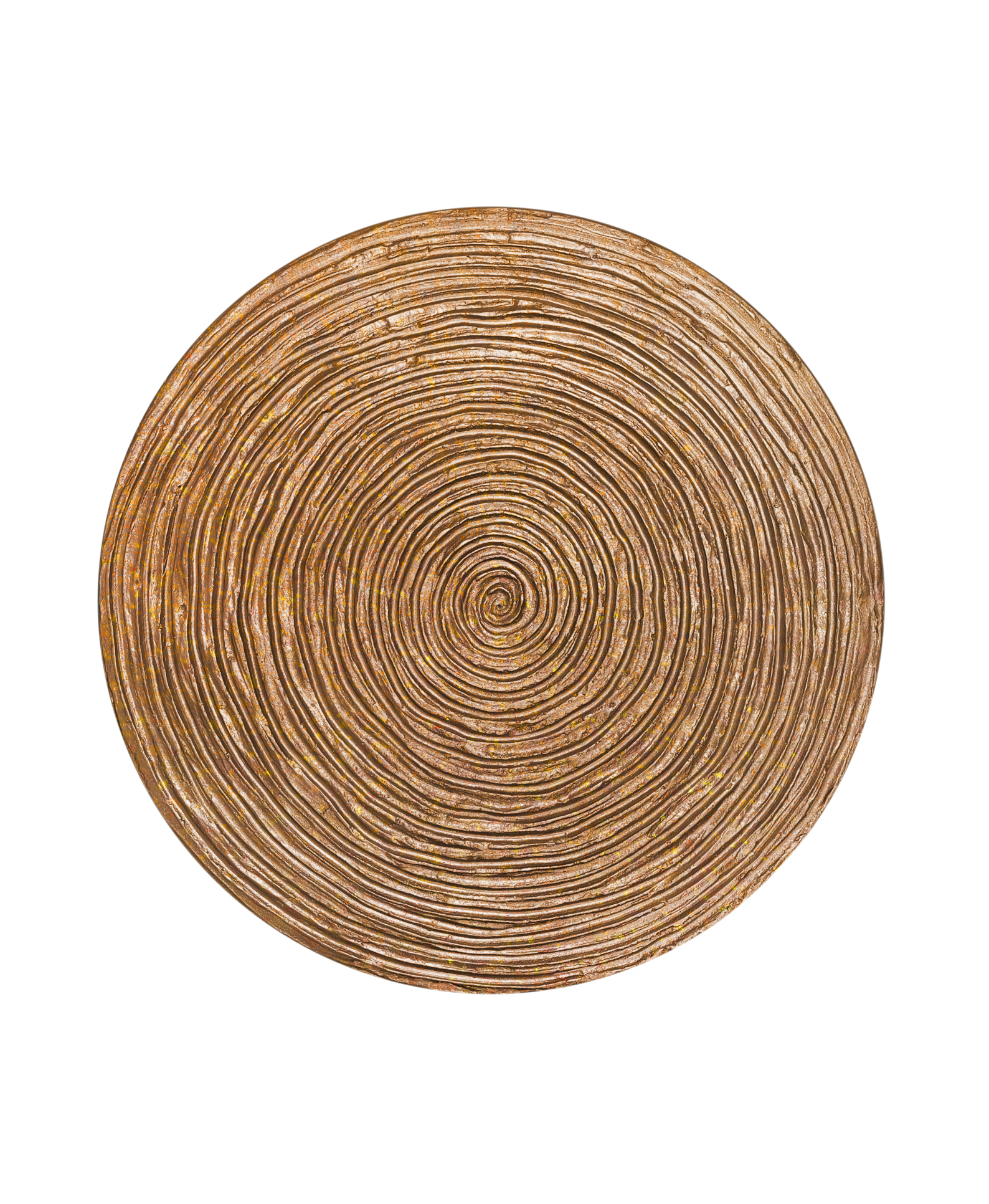 Round textured 3D spiral wall panel in gold peach pearl finish