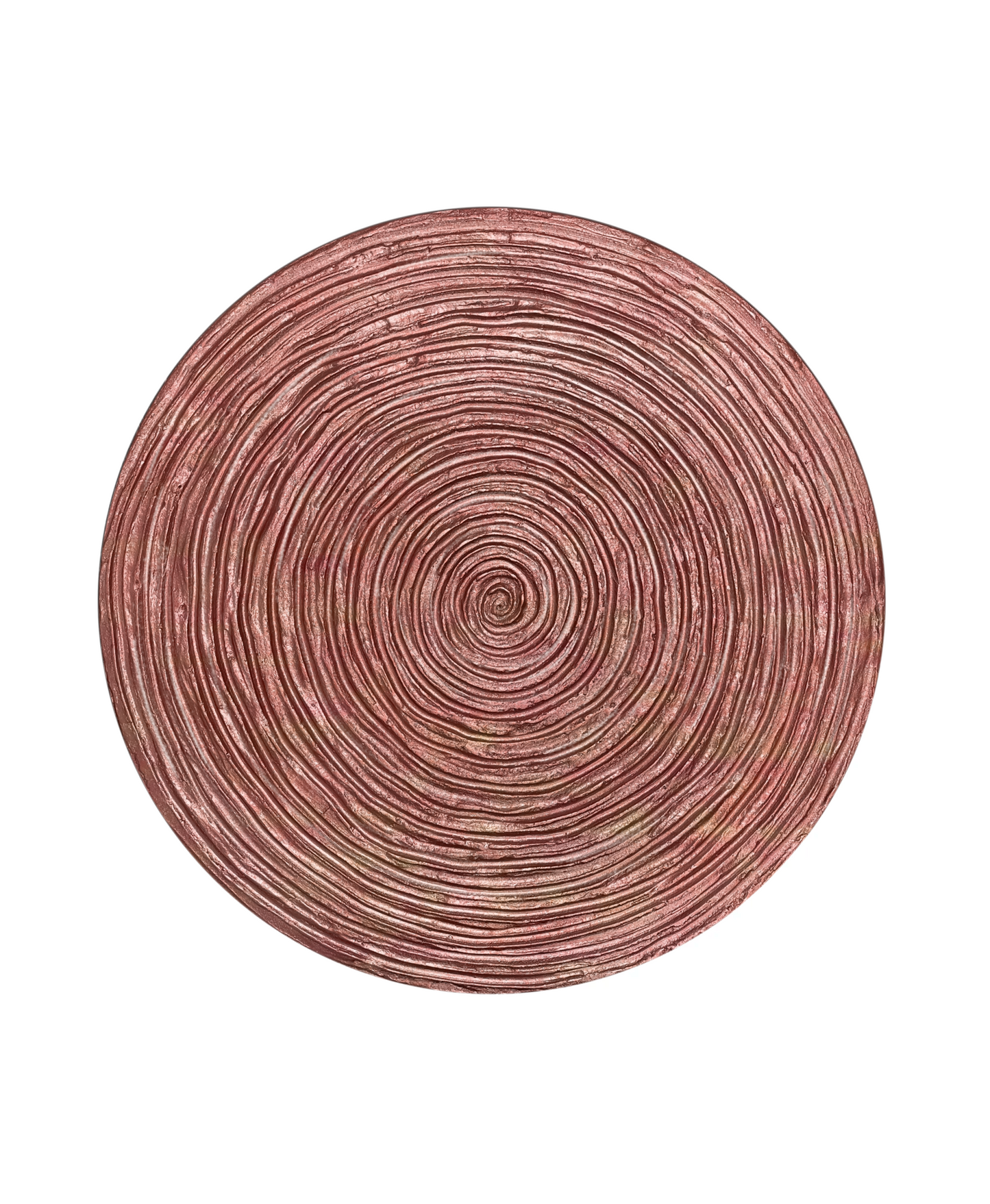 Round textured 3D spiral wall panel in gold red pearl finish