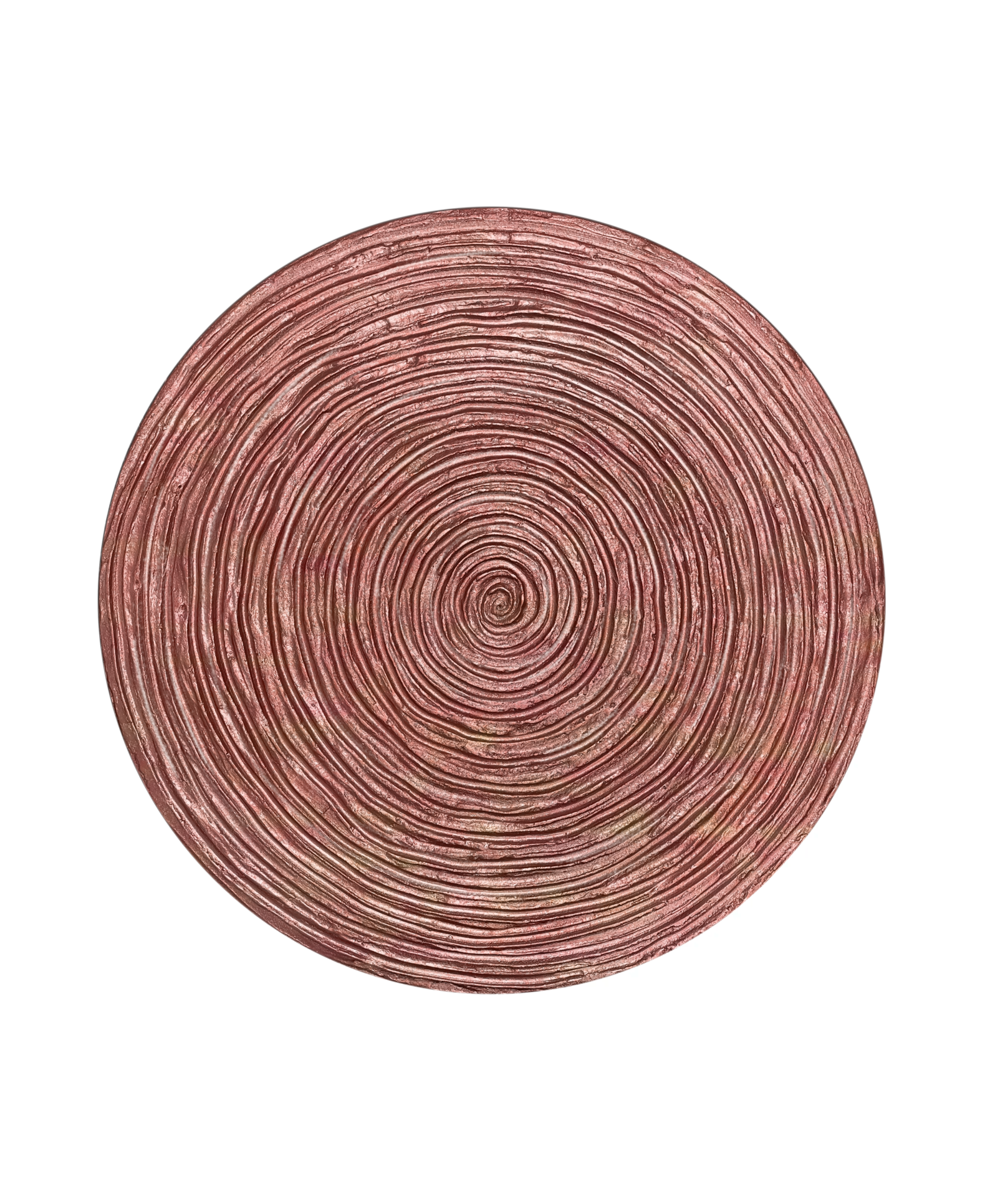 Round textured 3D spiral wall panel in gold red pearl finish