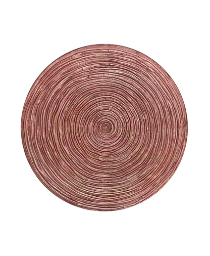 Round textured 3D spiral wall panel in gold red pearl finish