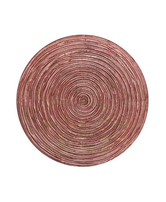Round textured 3D spiral wall panel in gold red pearl finish