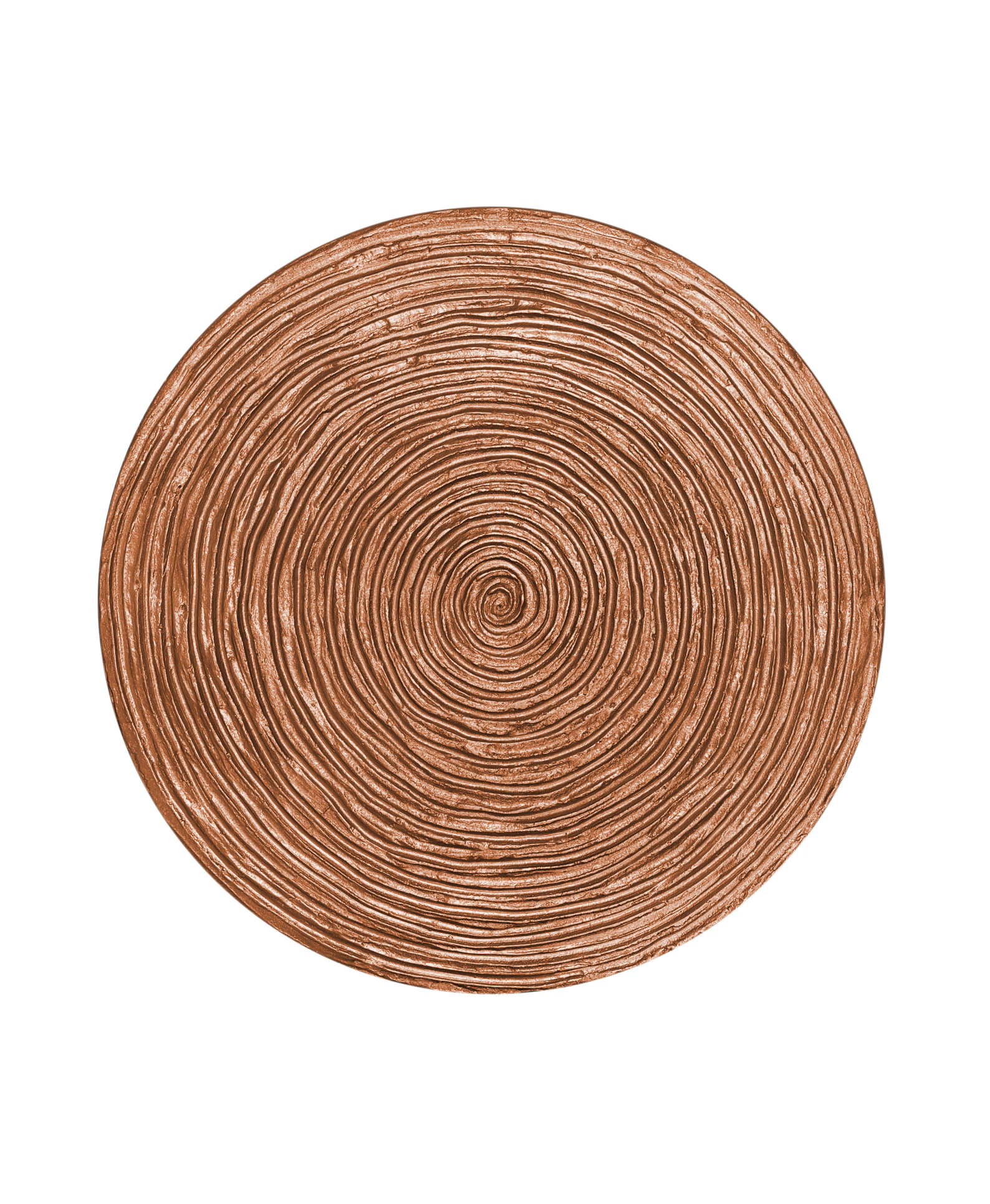 Round textured 3D spiral wall panel in medium gold red finish