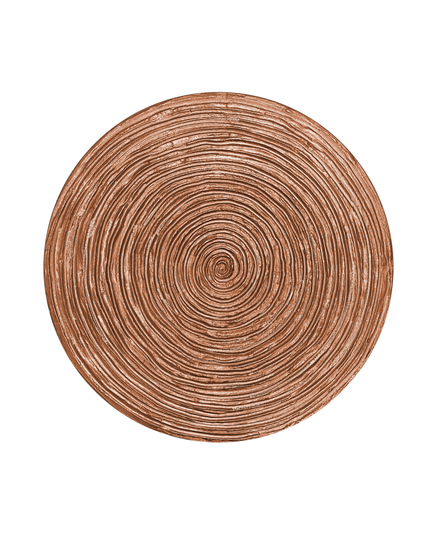 Round textured 3D spiral wall panel in medium gold rose finish