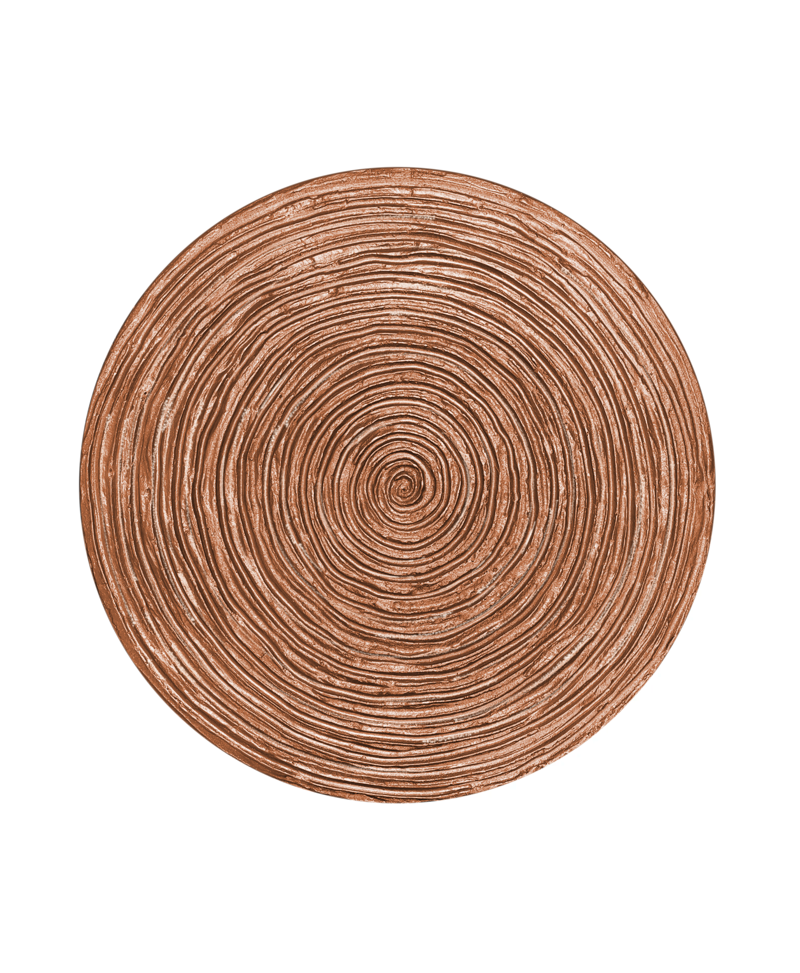 Round textured 3D spiral wall panel in medium gold rose finish