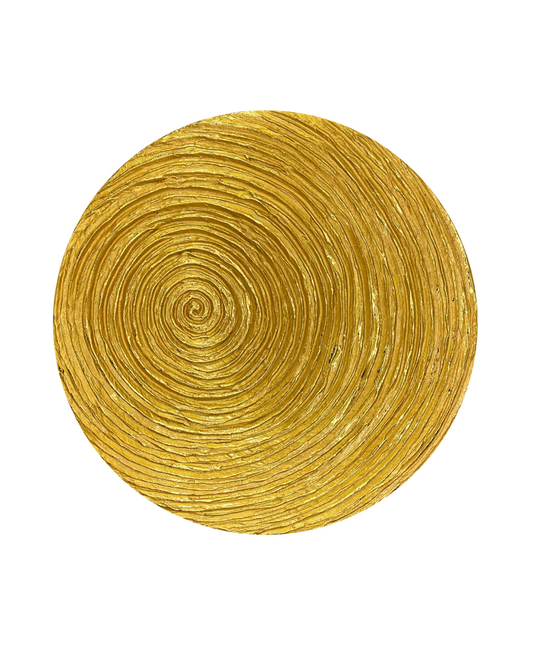 Round textured 3D Vector wall panel in classic gold with gold leaf finish