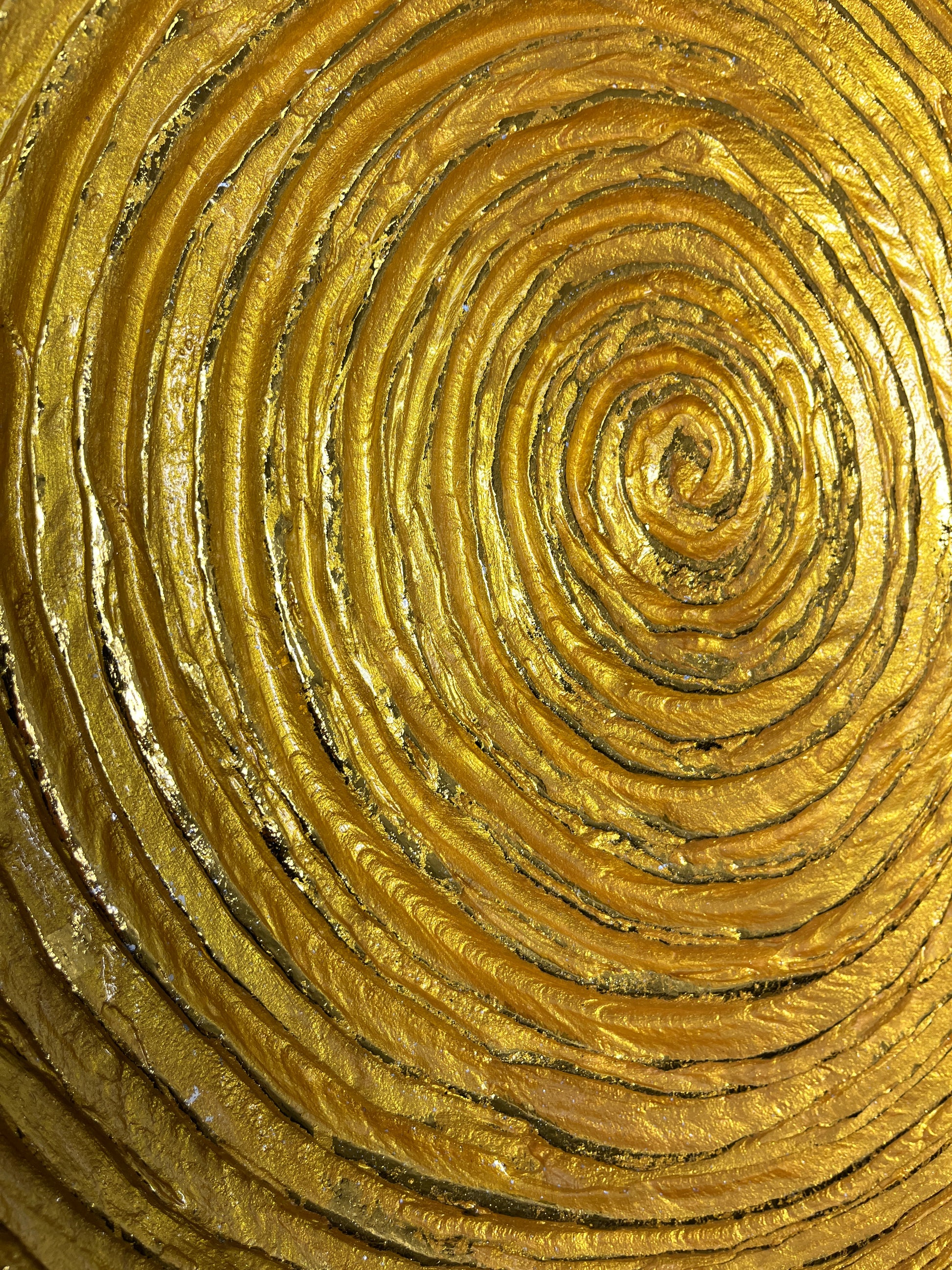 Designer Vector spiral wall decor panel in rich gold finish