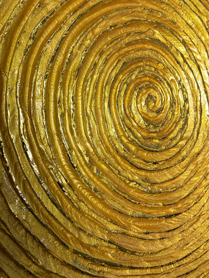 Designer Vector spiral wall decor panel in rich gold finish