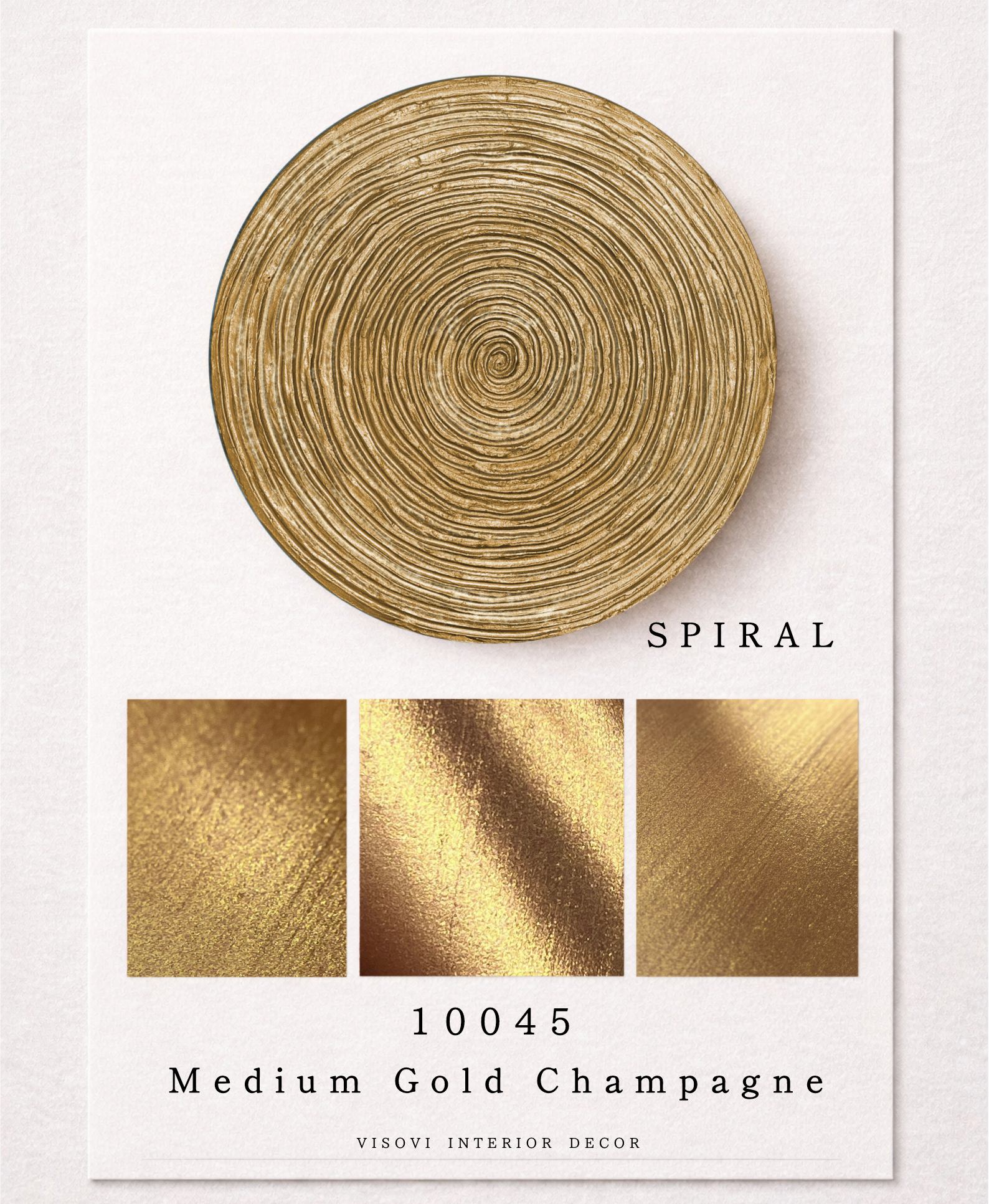 Luxury gold copper spiral wall panel for interiors, hotels and commercial spaces