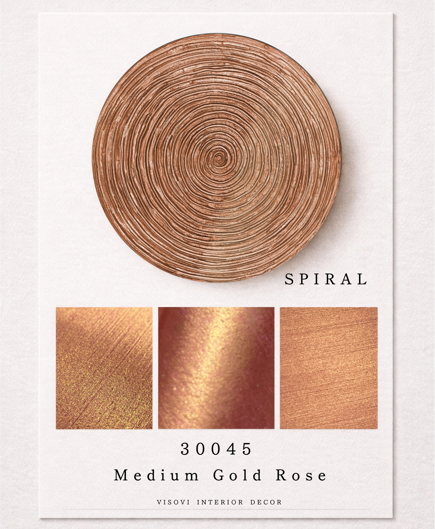 Decorative rose and gold spiral wall decor panel for interiors, hotels and commercial spaces