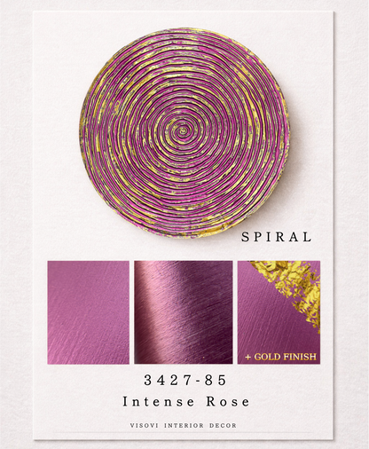 Detailed view of rose spiral wall panel highlighting textured surface and metallic gold leaf accents