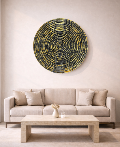 Luxury dark spiral wall decor panel for modern interiors, hotels and commercial spaces
